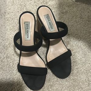 Steve Madden, the Marcella Nubuck Banded Dress Sandals feature: Suede upper Slip